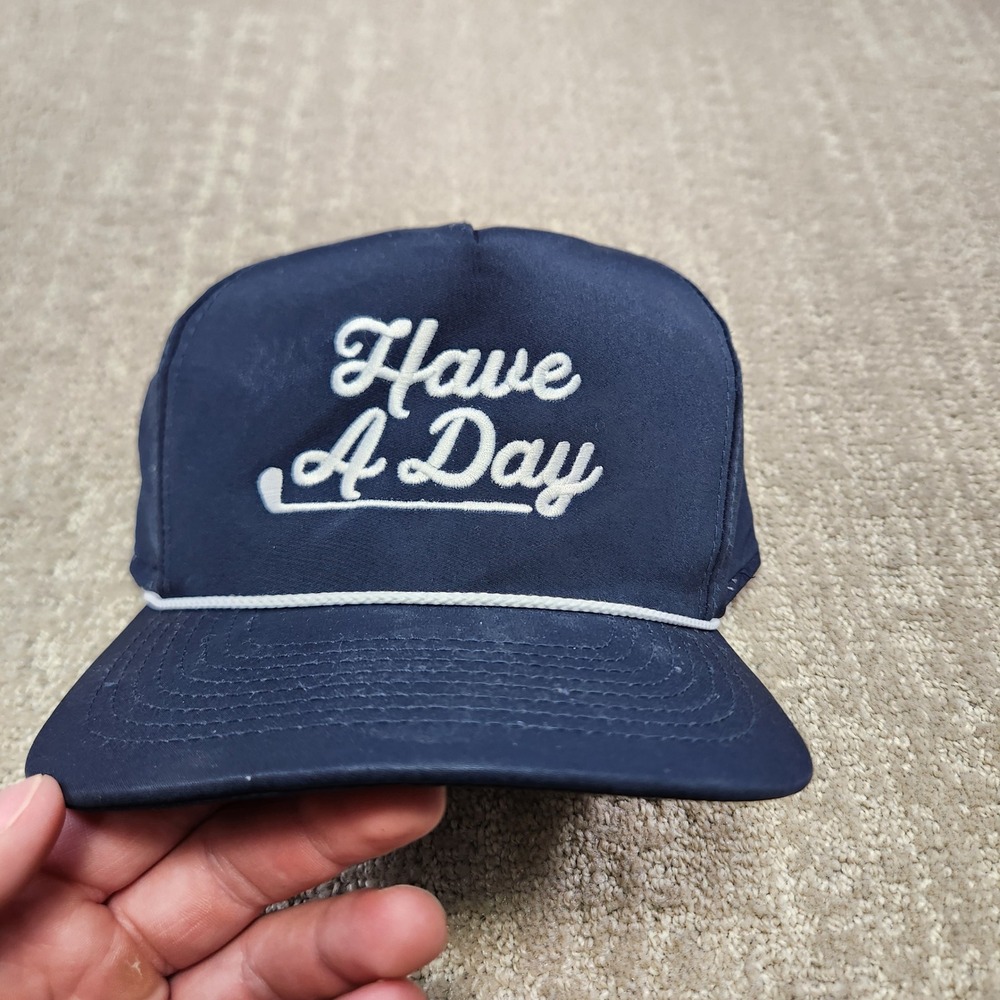 Have A Day Golf Rope‎ Hat Navy Blue Snapback Performance Cap Men Bob Does Sports